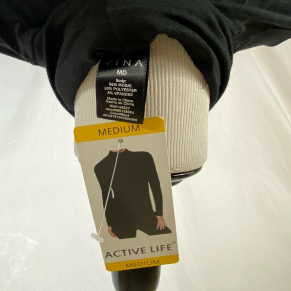 Vina Active 🔵 Life Lightweight Black Stretch Top NWT - Picture 5 of 11